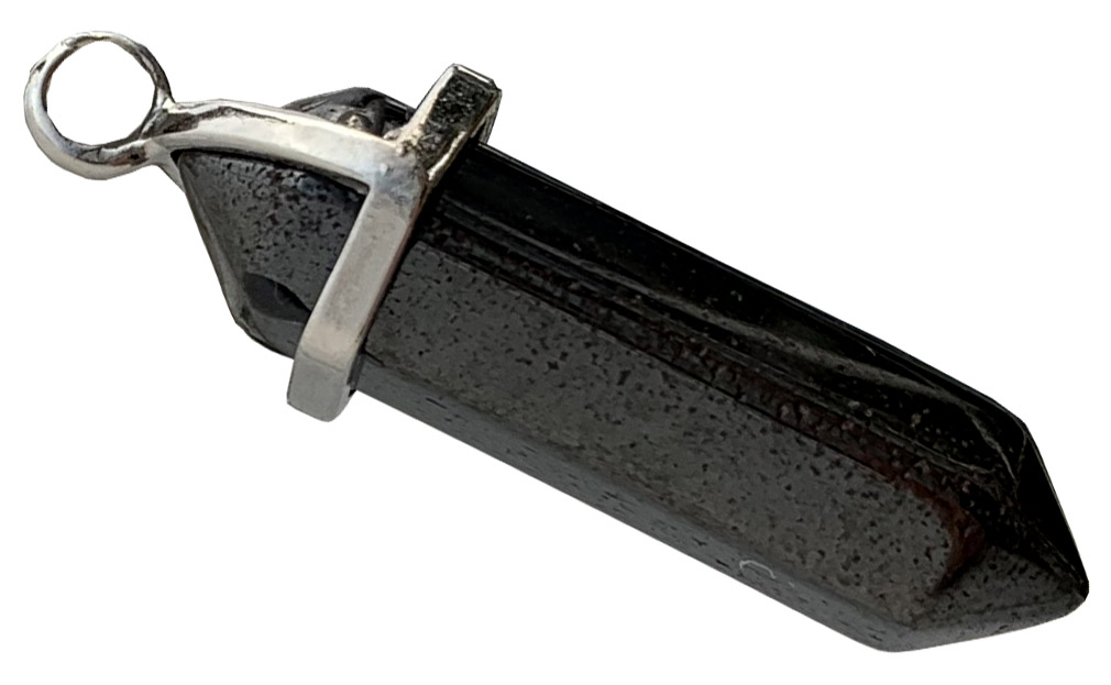 Pendentif conique Hematite & Metal