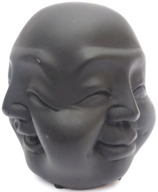 4 faces black buddha 10cm