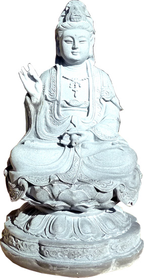 Statue bouddha sur lotus en pierre 11cm