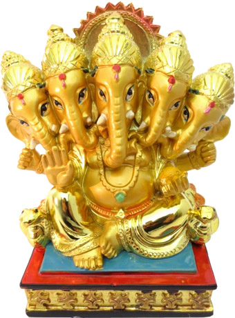 Ganesh 5 tetes couleur 12cm