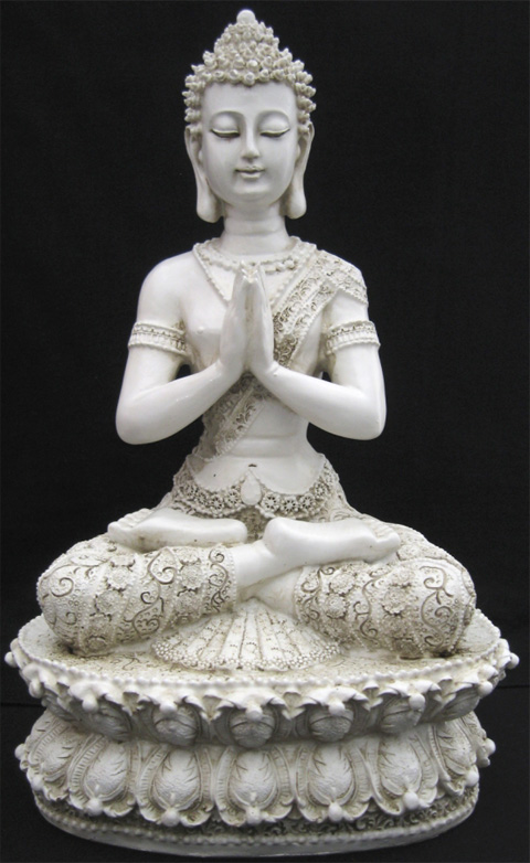Meditazione Buddha tibetano bianco 35cm