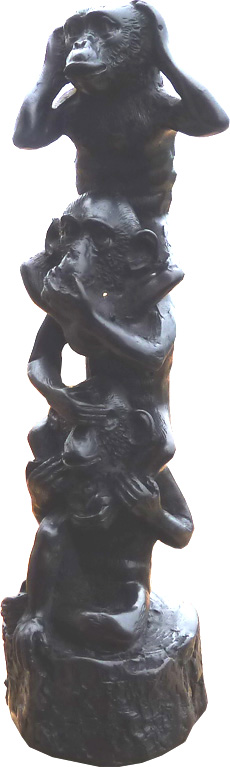 3 singes sagesse résine 17cm 