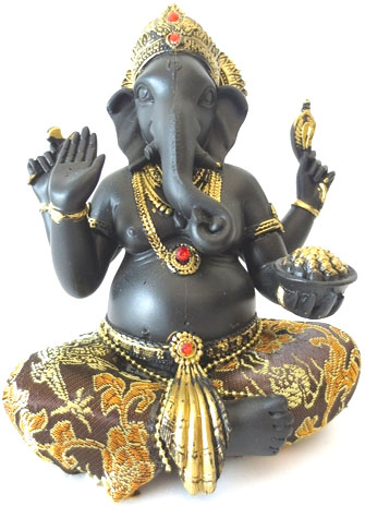 Ganesh assis noir & o 20cm