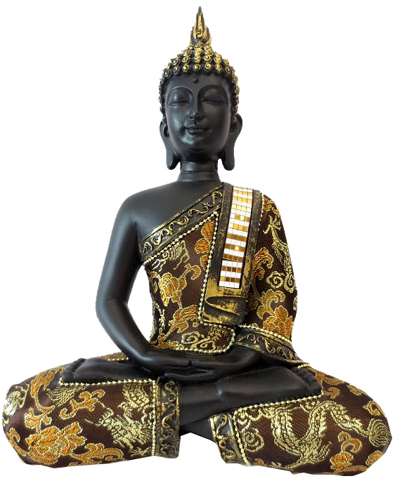 Bouddha Thai meditation noir 25cm
