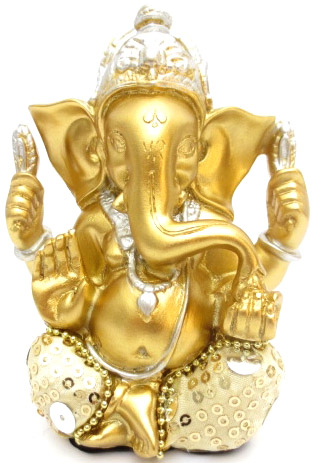 Ganesh or & blanc 13cm