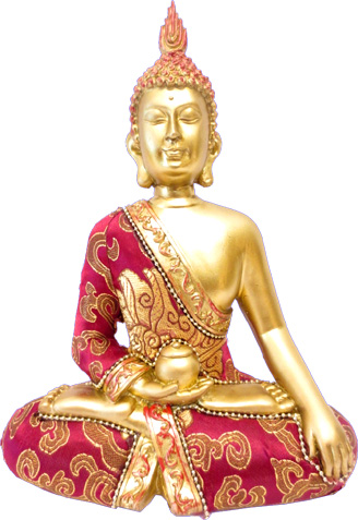 Thai Buddha red & gold 22cm