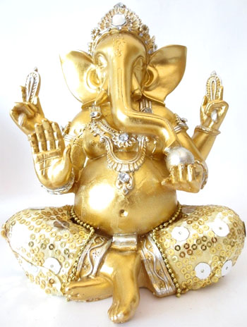 Ganesha gold & withe 20cm