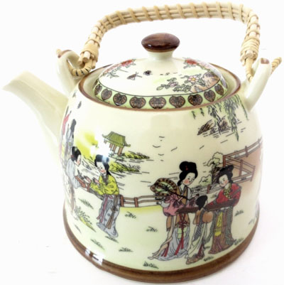 Théière village chinois pocelaine