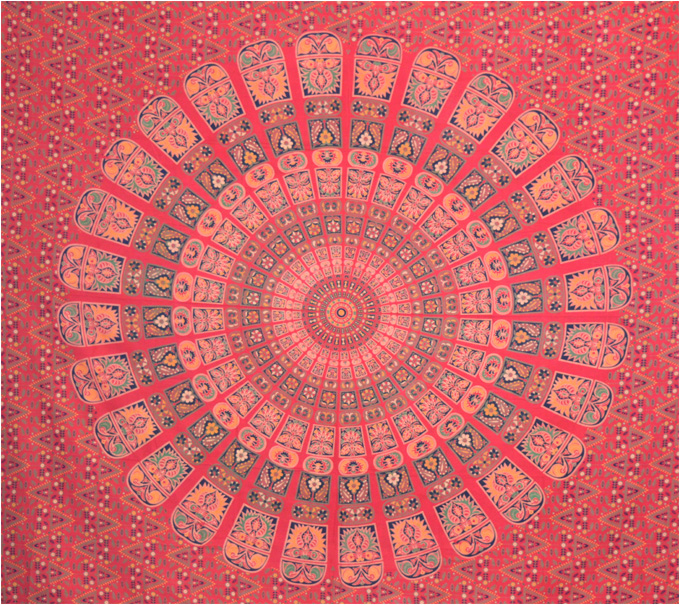 Tenture mandala rouge