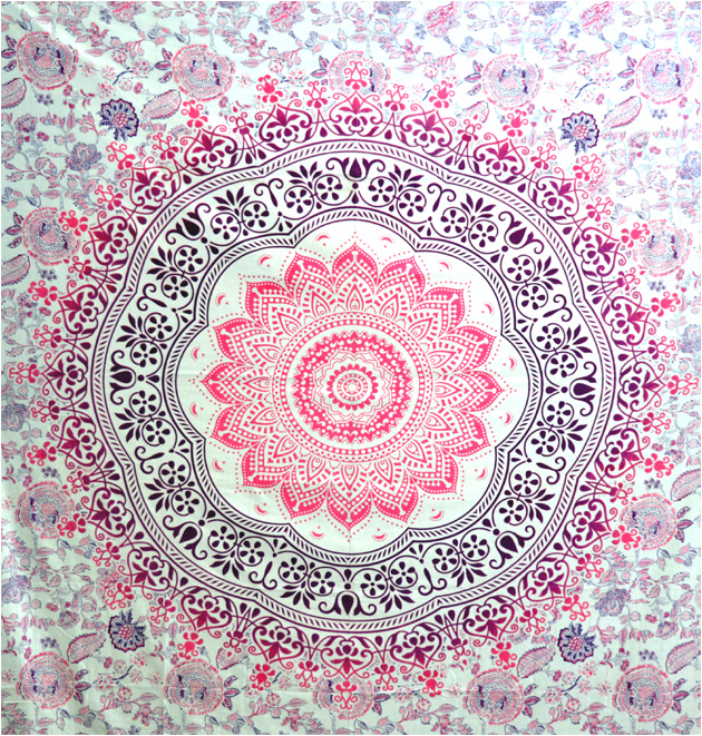 Tenture lotus fleurs mauve & fushia