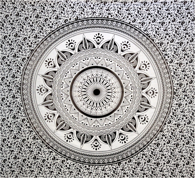 Tenture mandala noir & blanc