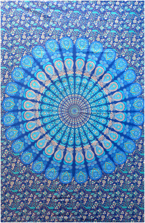 Tenture mandala bleu & bleu