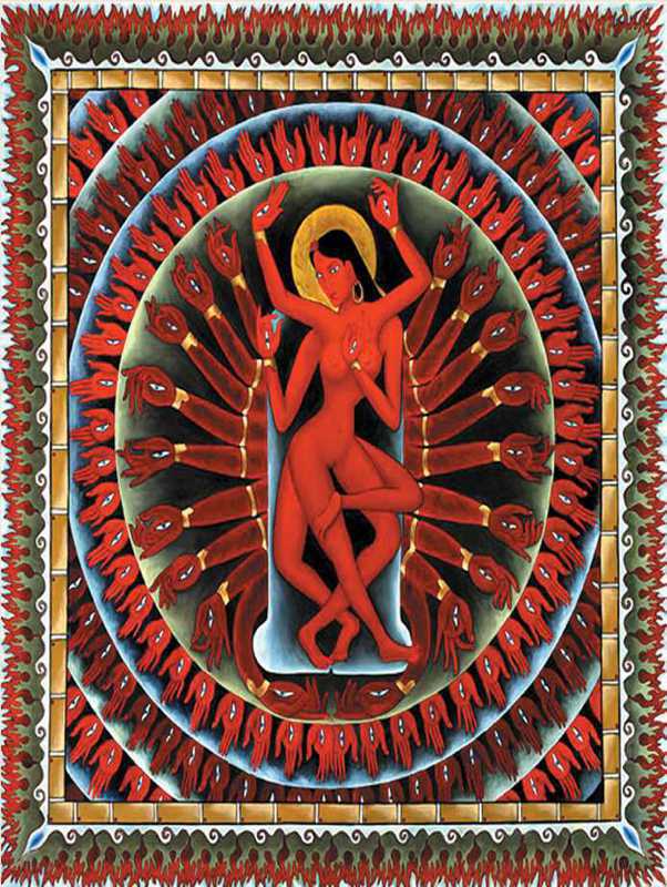 Tenture mini vajra yogini jaune ©