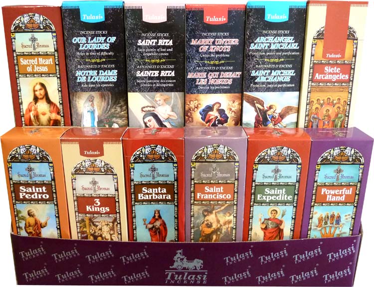 Presentoir encens Tulasi religieux Hexa 12 parfums