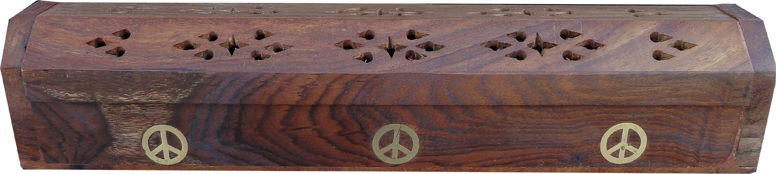 Porte encens hut en bois peace 30cm